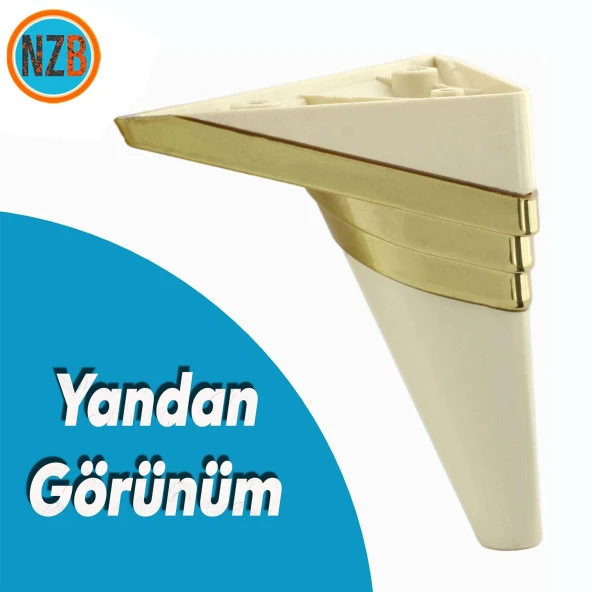 Mobilya Grubu Kanepe Sehpa TV Ünitesi Koltuk Ayağı 14 cm Krem Altın Baza Ayak - Resim 8