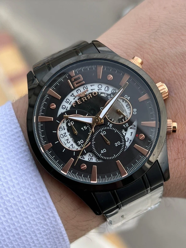 FERRO İç Fonksiyonları Aktif Chronograph 30 Mt Su Geçirmez Erkek kol Saat xf0024