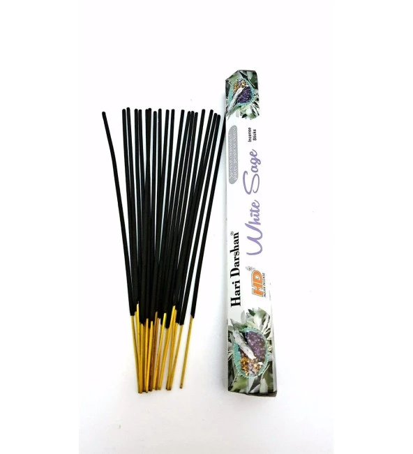 Hari Darshan White Sage Çiçek Çubuk Tütsü - Oda Ortam Kukusu - 20 Adetlik 1 Paket - Resim 4