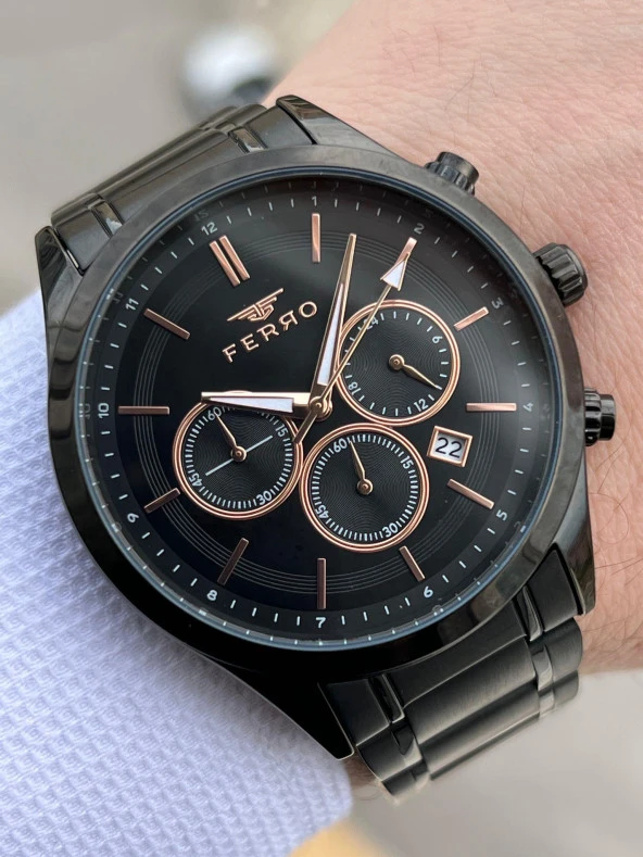 FERRO İç Fonksiyonları Aktif Chronograph 30 Mt Su Geçirmez Erkek kol Saat xf0025