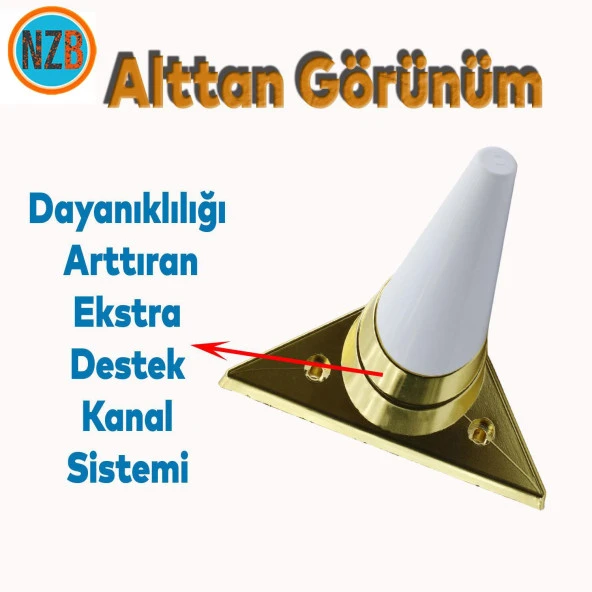 Mobilya Grubu Kanepe Sehpa TV Ünitesi Koltuk Ayağı 14 cm Beyaz Altın Baza Ayak - 4