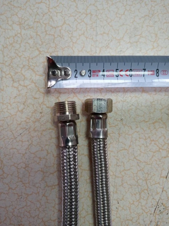 2 ADET 30 CM KLOZET ÇELİK ÖRGÜLÜ FLEX BAĞLANTI HORTUMU NİPELLİ