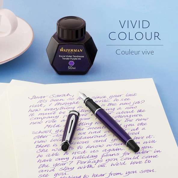 Waterman Dolma Kalem Mürekkebi Cam Şişede 50 ml Mor (S0110750) - 5