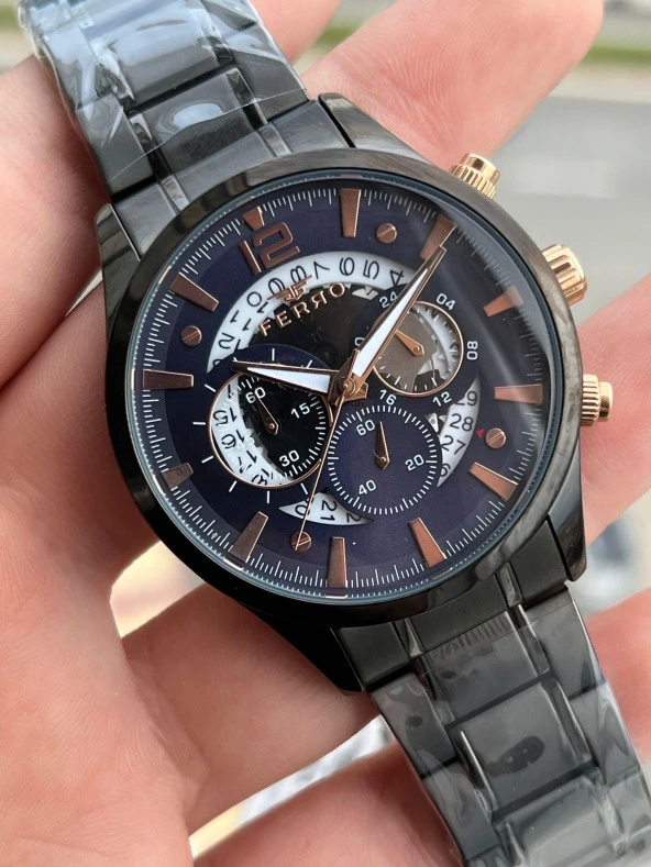 FERRO İç Fonksiyonları Aktif Chronograph 30 Mt Su Geçirmez Erkek kol Saat xf0029 - Resim 2