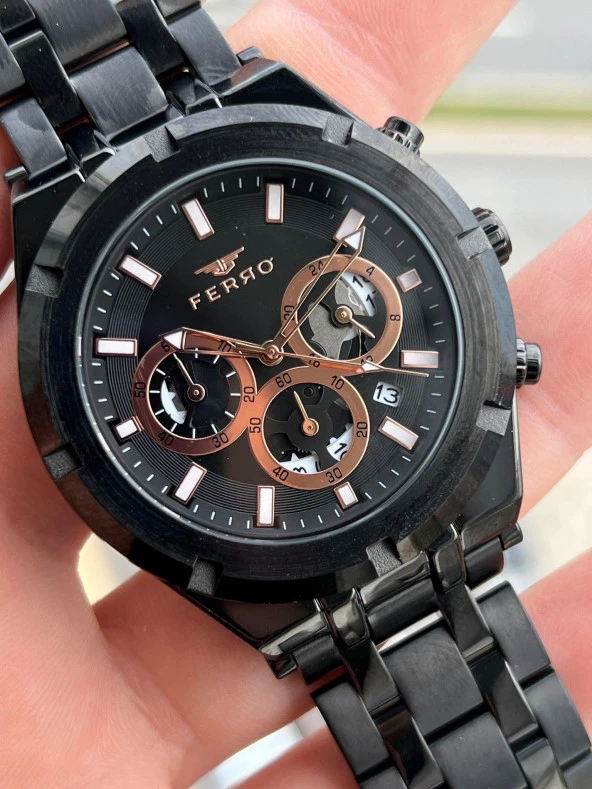 FERRO İç Fonksiyonları Aktif Chronograph 30 Mt Su Geçirmez Erkek kol Saat xf0031 - Resim 2