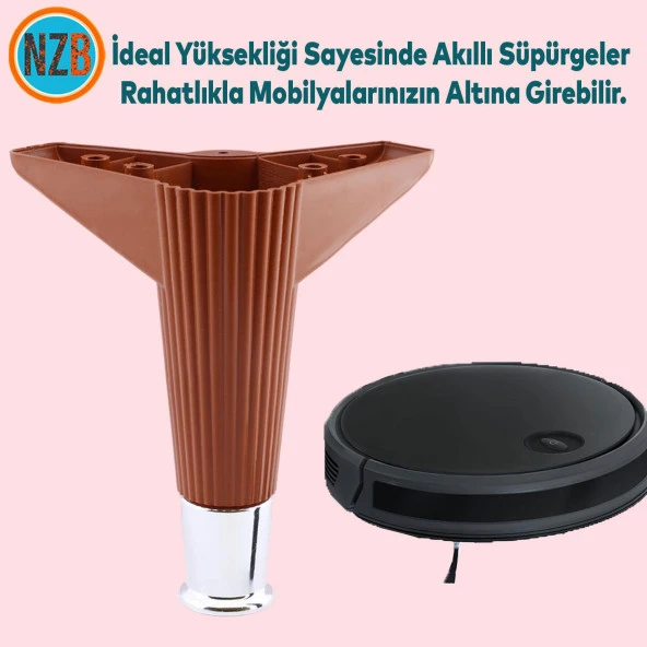 Mobilya Takımı Kanepe Çekyat Sehpa TV Ünitesi Koltuk Ayağı Baza Ayakları Ceviz Krom 15 cm - 3