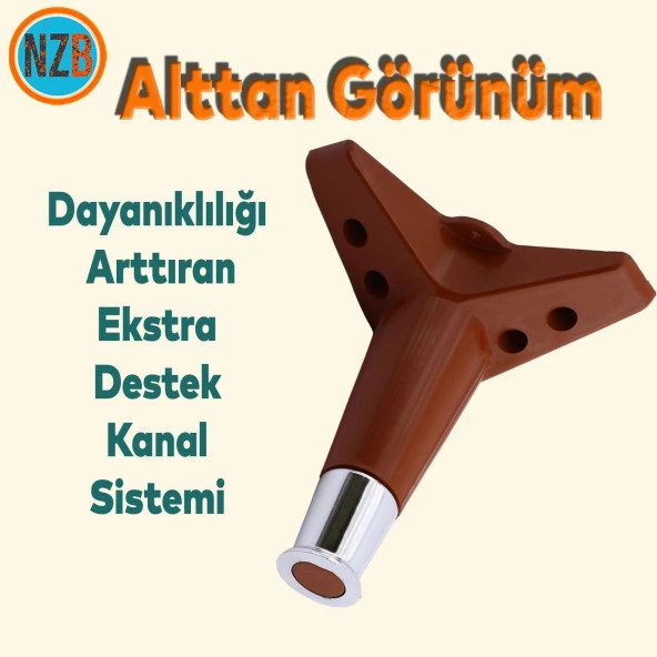 Mobilya Takımı Kanepe Çekyat Sehpa TV Ünitesi Koltuk Ayağı Baza Ayakları Ceviz Krom 15 cm - 4