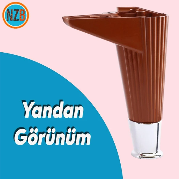 Mobilya Takımı Kanepe Çekyat Sehpa TV Ünitesi Koltuk Ayağı Baza Ayakları Ceviz Krom 15 cm - 7
