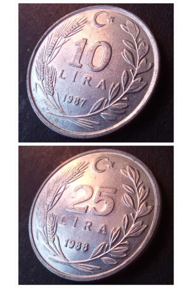 1987/1988 tc alüminyum 10-25 lira takım ça+ eski madeni para