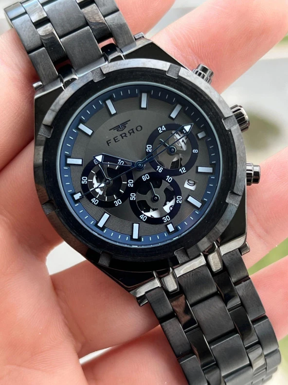 FERRO İç Fonksiyonları Aktif Chronograph 30 Mt Su Geçirmez Erkek kol Saat xf0038 - Resim 2