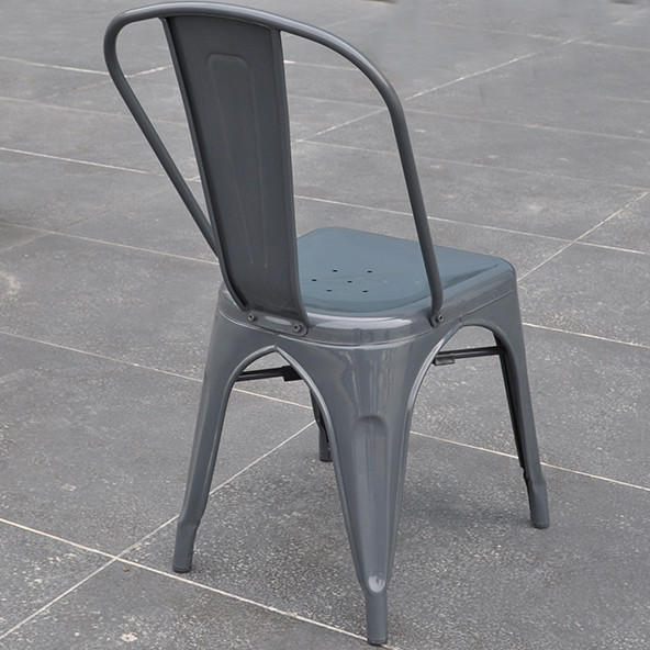 Tolix Kolsuz Metal Sandalye-Antrasit Gri - 2