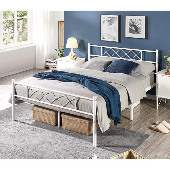 HFT HOME Metal Karyola, Çınar Metal Karyola , Ölçü ve Renk Seçenekli 21 140x200 BEYAZ