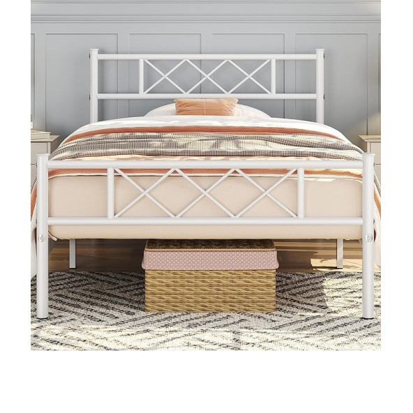 HFT HOME Metal Karyola, Çınar Metal Karyola , Ölçü ve Renk Seçenekli 21 140x200 BEYAZ - 4