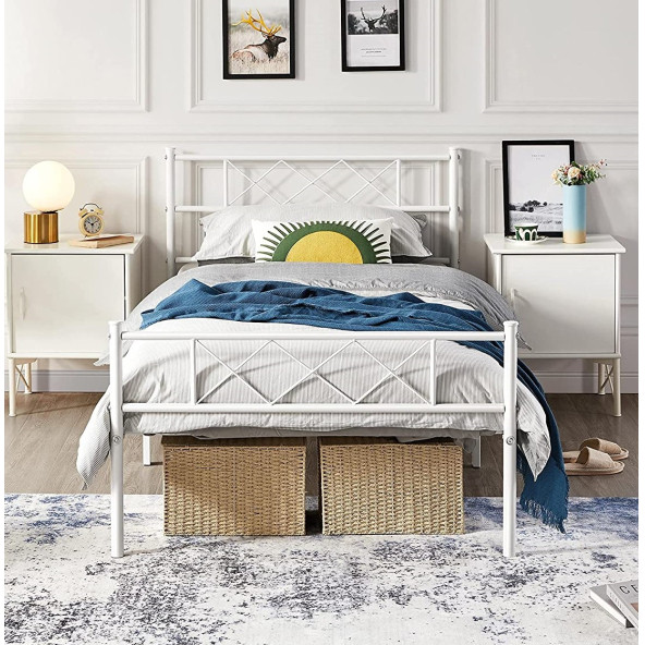 HFT HOME Metal Karyola, Çınar Metal Karyola , Ölçü ve Renk Seçenekli 21 150x200 BEYAZ - 2