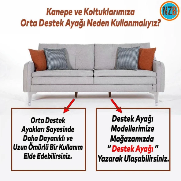 Mobilya Takımı Kanepe Çekyat Sehpa TV Ünitesi Koltuk Ayağı Baza Ayakları Beyaz Krom 15 cm - 7