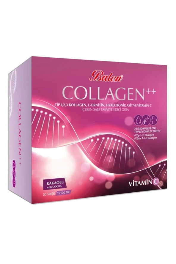 Collagen Tip 1,2,3 L-ornitin Hyaluronik Asit C Vitamini 12100 Mg Kakaolu 30 Şase 1 Adet