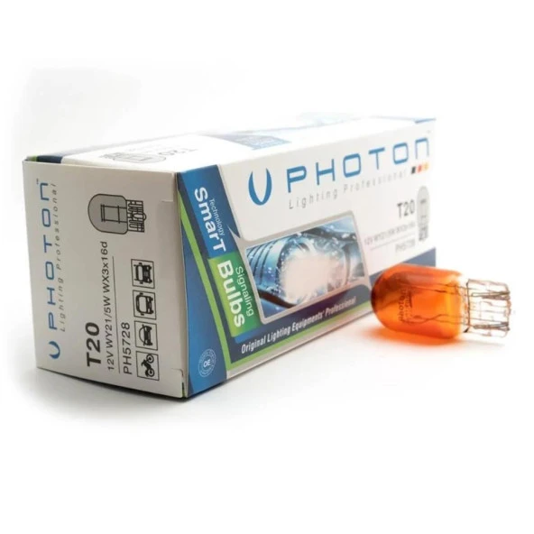 Photon T20 WY21/5W 12V AMBER Ampül 1 kutu (10 adet) PH5728 ürün görseli 1
