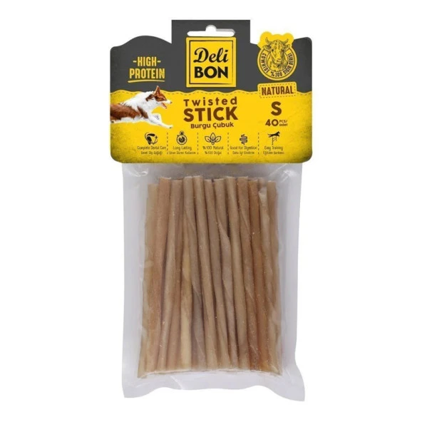 Delibon Deri Burgu Çubuk İnce Boy Natural 40 Adet