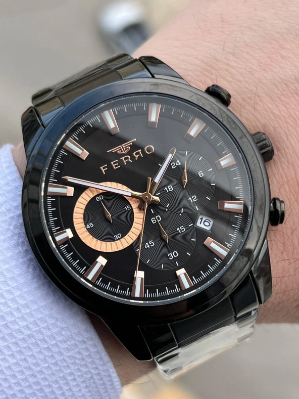 FERRO İç Fonksiyonları Aktif Chronograph 30 Mt Su Geçirmez Erkek kol Saat xf0053