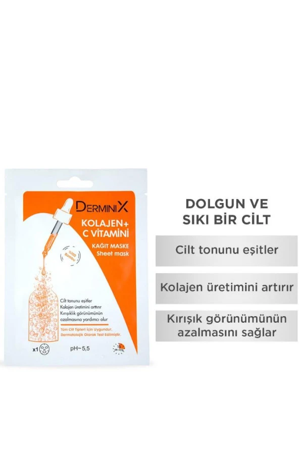 Derminix Kolajen + C Vitamini Kağıt Maske - 4