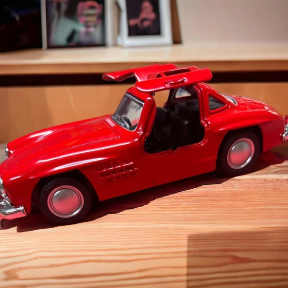 Nostaljik Metal Çek Bırak Araba Kırmızı Kapılar Açılır ( 1/36 Ölçek ) Mod:1 - Resim 3