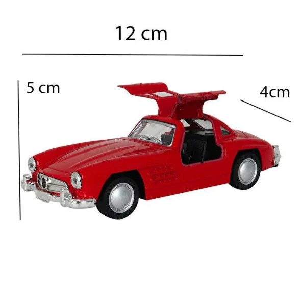 Nostaljik Metal Çek Bırak Araba Kırmızı Kapılar Açılır ( 1/36 Ölçek ) Mod:1 - Resim 4