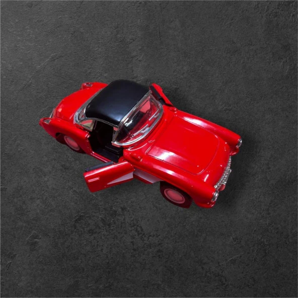 Nostaljik Metal Çek Bırak Araba Kırmızı Kapılar Açılır ( 1/36 Ölçek ) Mod:2 - Resim 3