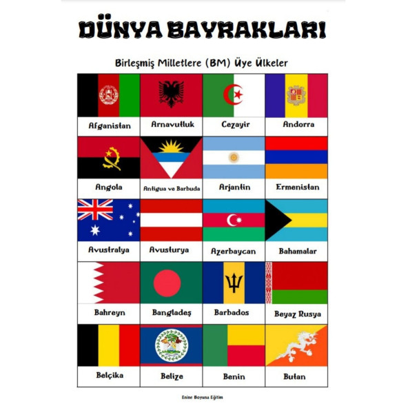 Ülke Bayrakları BOYAMA-Çizme Kitabı - 2