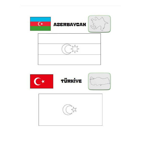 Ülke Bayrakları BOYAMA-Çizme Kitabı - 3