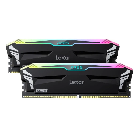 BIGBOY LEXAR ARES RAM DT GAMING DDR5 UDIMM 32GB KIT 2X16GB 288PIN 7200 CL34 1.4V MEMORY WITH HEATSINK AND RGB LIGHTING DUAL PACK BLACK COLOR LD5U16G72C34LA-RGD