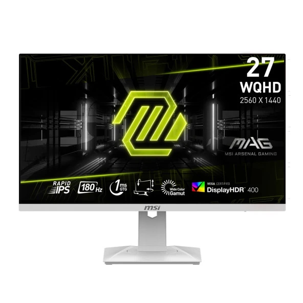 MSI 27 MAG 274QRFW 2560x1440 WQHD 16:9 FLAT RAPID IPS 180HZ 1MS FREESYNC PIVOT BEYAZ GAMING MONITOR - Resim 2