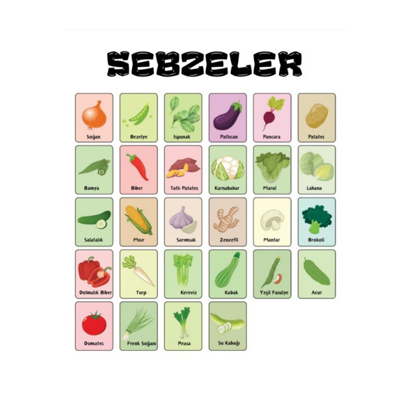 Meyve ve Sebzeleri Öğreten YAZ-SİL Kitabı - 3