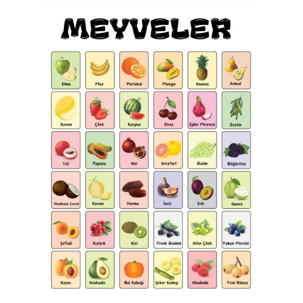 Meyve ve Sebzeleri Öğreten YAZ-SİL Kitabı - 7