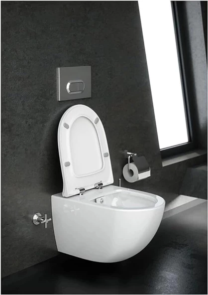 VitrA Sento 7748B003-0559 Rim-ex Asma Klozet, 54 cm, Beyaz - 3