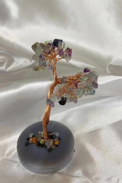 Doğaltaş Avanturin Taşı Doğal Taş Bakır Hayat Ağacı Stres Meditasyon Taşı - 4