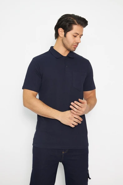 Mervem Lakos T-Shirt Polo Yaka Lacivert - 3