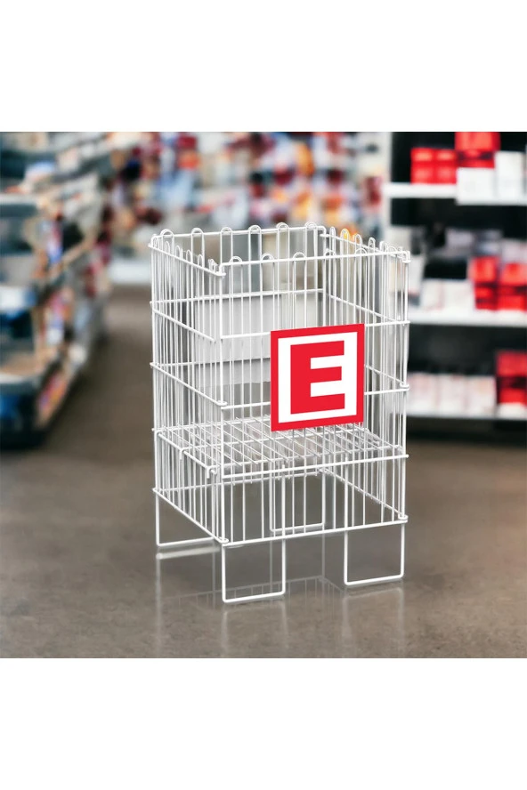 ECZANE 40X40 KATLANIR TEL HAVUZ SEPET BEYAZ - 3