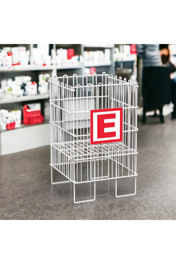 ECZANE 40X40 KATLANIR TEL HAVUZ SEPET BEYAZ - 4