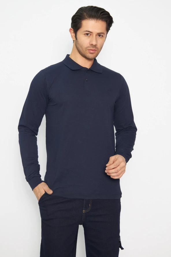 Sweat t-shırt Polo Yaka Kışlık Uzun Kol