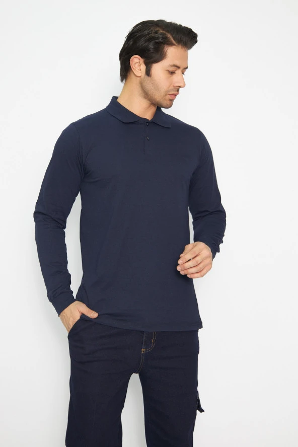 Sweat t-shırt Polo Yaka Kışlık Uzun Kol - 4