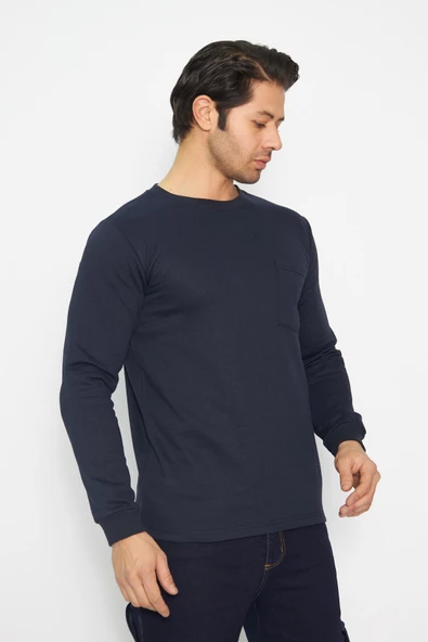 Uzun Kol Sıfır Yaka Sweatshirt - Resim 11