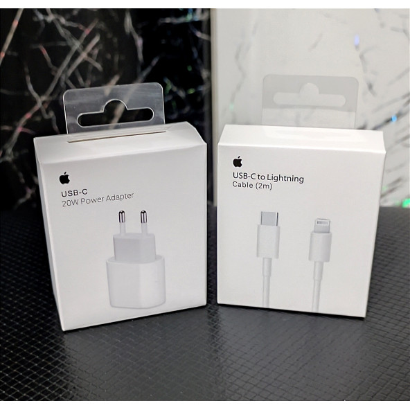 Apple iPhone Uyumlu 11-12-13 - 14 Pro/max 20w Adaptör Lightning Hızlı Şarj Kablosu 2 Metre USB C Kablo Seti