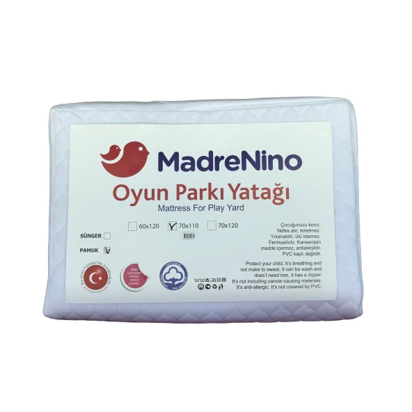 MadreNino Pamuk Oyun Parkı Yatağı 70x120