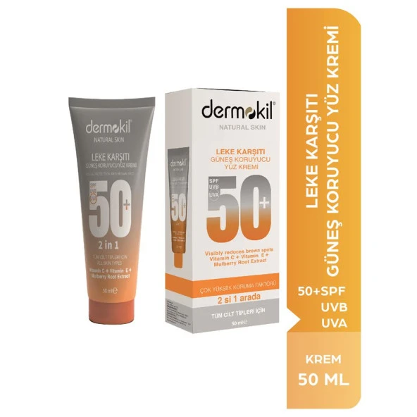 Dermokil Leke Karşıtı Güneş Koruyucu Yüz Kremi 50 SPF 50ml