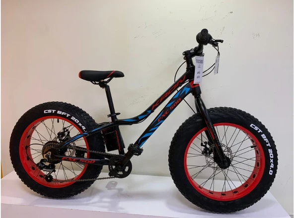 Kron Fxc 500 Fat Bıke Mekanik Disk 20 Jant 7 VİTES Profesyonel Dağ Bisikleti MAT SİYAH-KIRMIZI/MAVİ(KRN21-587) - 2