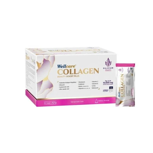 Wellcare Collagen Beauty Plus 10000 Mg Karpuz & Nane Aromalı Likit Form 30 Tüp X 4 0Ml + 30 Kapsül ürün görseli