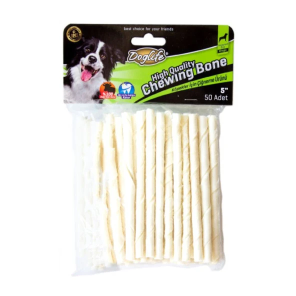 202710 Doglife Burgu Çubuk Beyaz 5-6 Gr 50Li