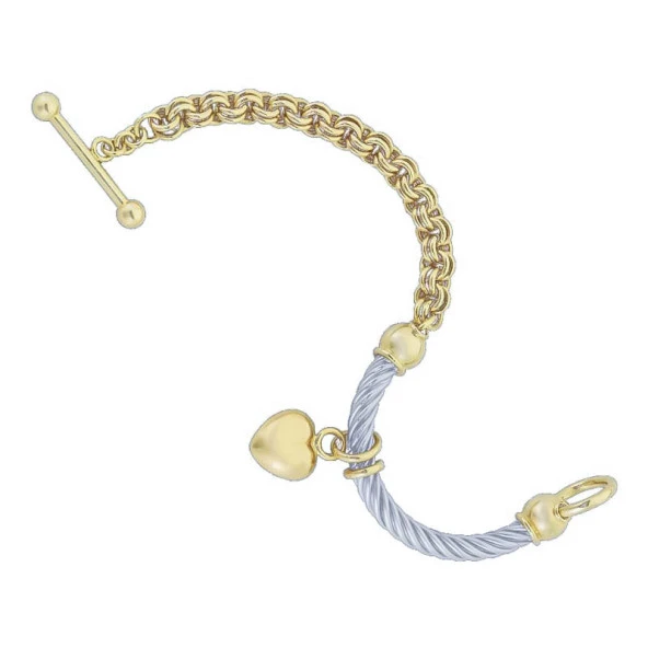 Cetaş Eterna Kalpli Sevgi Bileklik 14k Altın - Resim 2