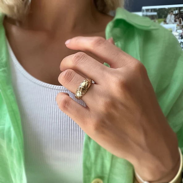 14k Altın Turtle Yüzük - Resim 2