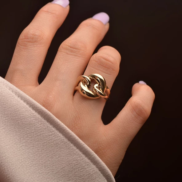 Sade Altın Halka Gurmet Yüzük 14k ürün görseli